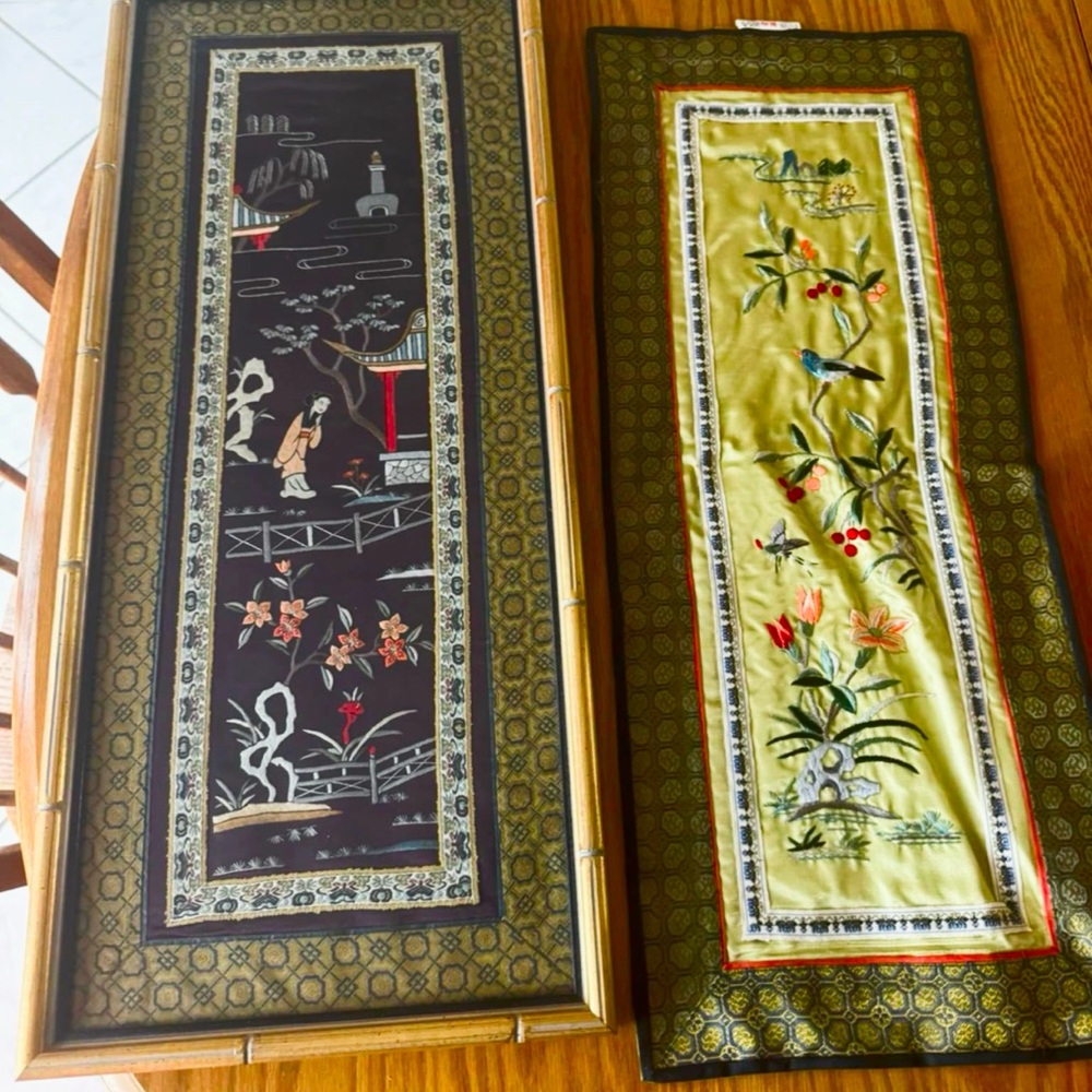 Chinese Silk Embroidered Panels